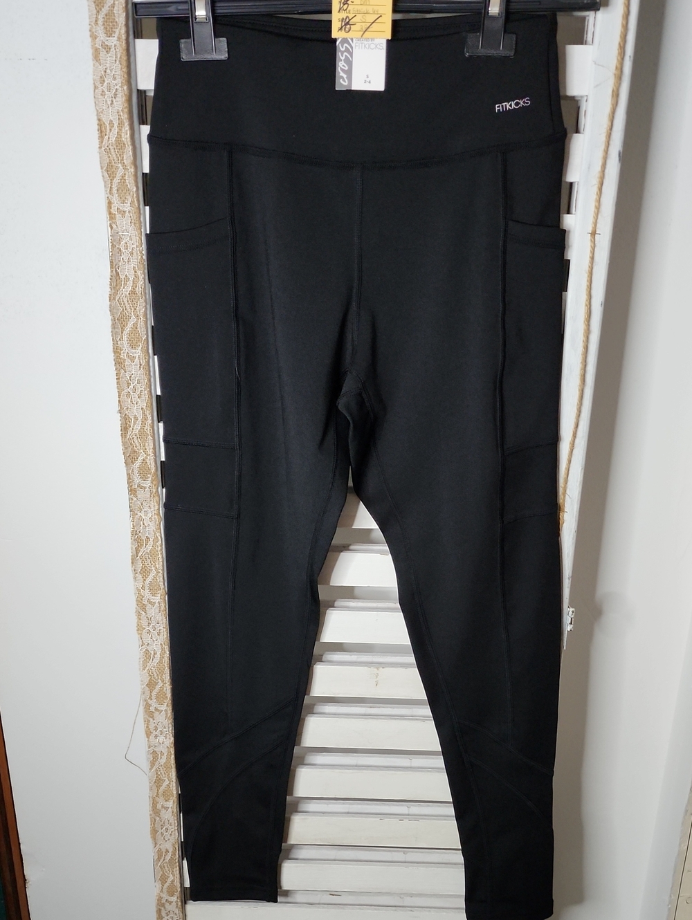 FitKicks Black High-Waist Pocket Leggings